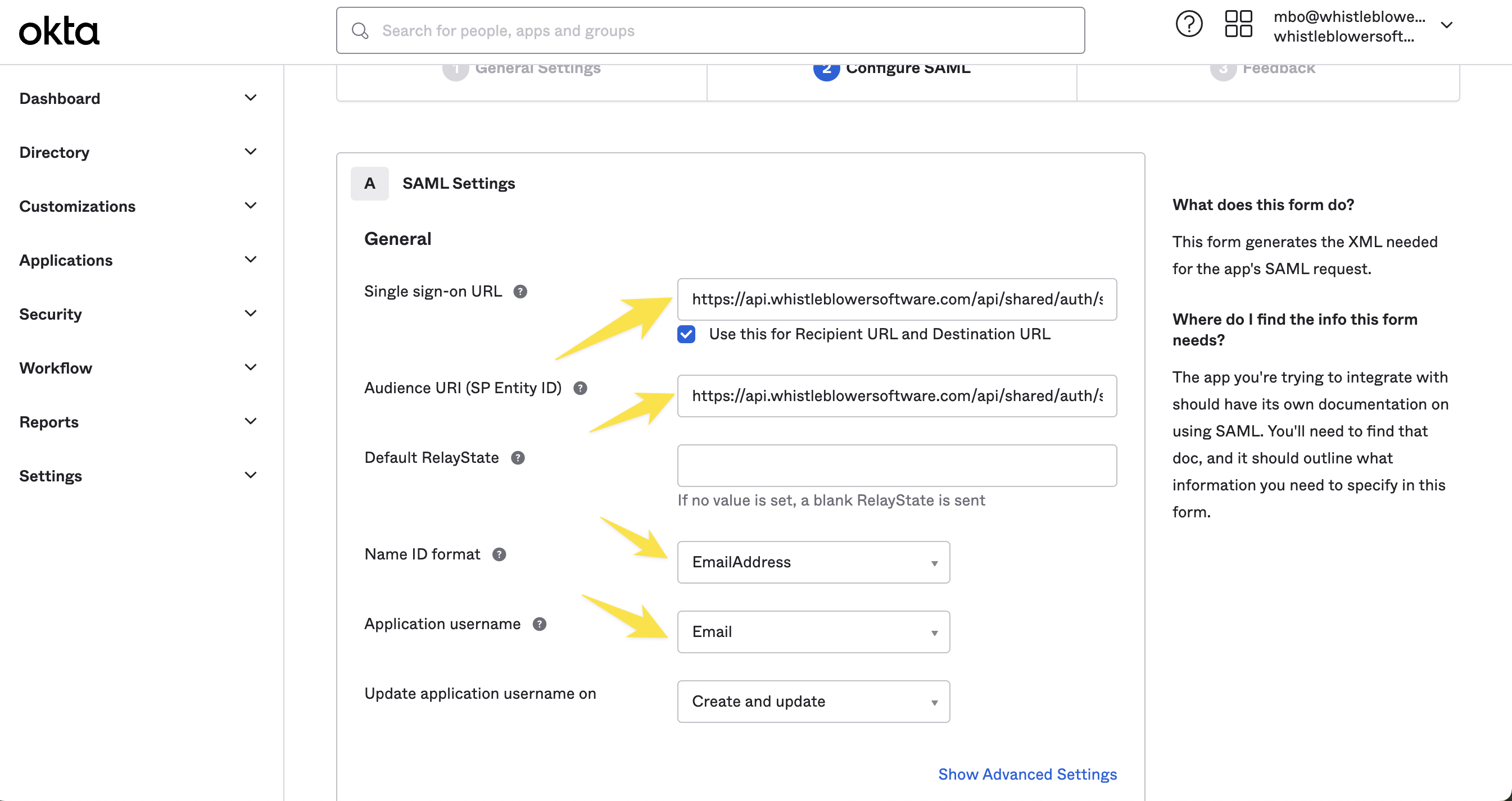 SAML 2.0 - Okta Integration Guide